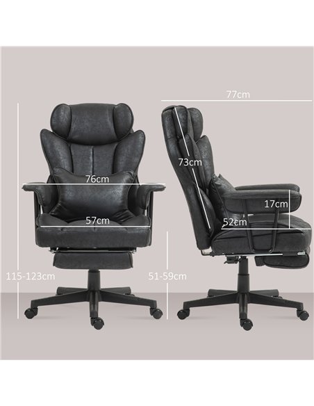 HOMCOM Office Chair with 6 Point Massage and Heat, Ergonomic Desk Chair with Foot Rest, Lumbar Support, Reclining Function and W - pic 165872 | FastDaddyshop