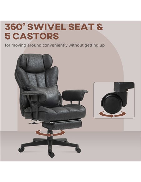 HOMCOM Office Chair with 6 Point Massage and Heat, Ergonomic Desk Chair with Foot Rest, Lumbar Support, Reclining Function and W - pic 165878 | FastDaddyshop