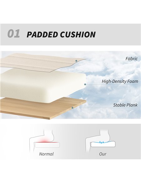 HOMCOM Armless Office Chair No Wheels, Linen Fabric Criss Cross Legged Desk Chair with Wide Seat, Thick Padding, Tilt Function,  - pic 165882 | FastDaddyshop