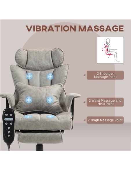 HOMCOM Office Chair with 6 Point Massage and Heat, Ergonomic Desk Chair with Foot Rest, Lumbar Support, Reclining Function and W - pic 165891 | FastDaddyshop