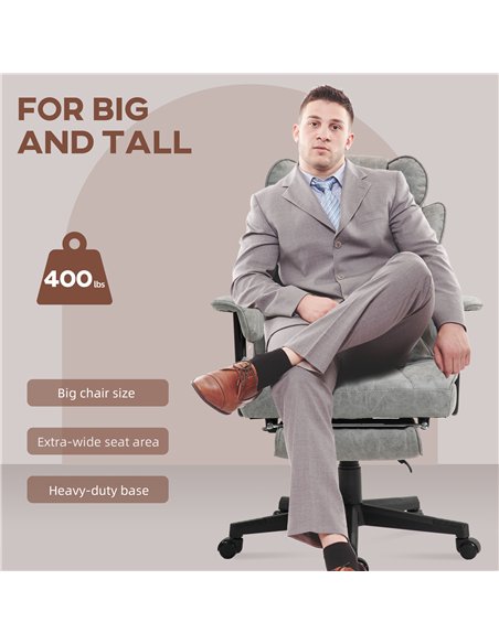 HOMCOM Office Chair with 6 Point Massage and Heat, Ergonomic Desk Chair with Foot Rest, Lumbar Support, Reclining Function and W - pic 165892 | FastDaddyshop