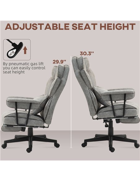 HOMCOM Office Chair with 6 Point Massage and Heat, Ergonomic Desk Chair with Foot Rest, Lumbar Support, Reclining Function and W - pic 165895 | FastDaddyshop