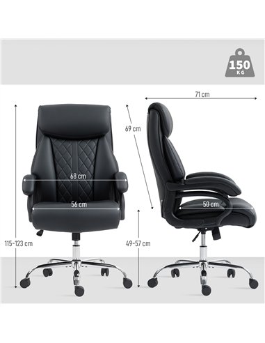 HOMCOM Executive Office Chair with Spring Padding - Black