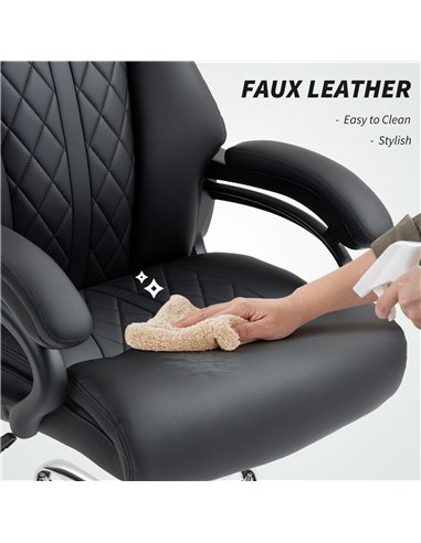 HOMCOM Executive Office Chair with Spring Padding - Black