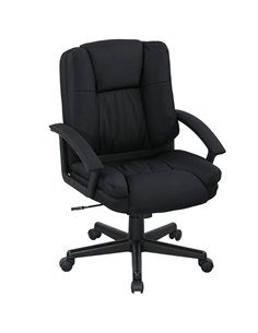 HOMCOM Linen-Look Padded Office Chair - Black