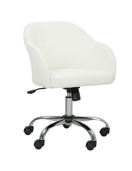 HOMCOM 46-56 cm Velvet-feel Office Chair - Cream - pic 165951 | FastDaddyshop