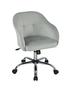 HOMCOM 46-56 cm Velvet-feel Office Chair - Grey