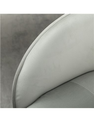 HOMCOM 46-56 cm Velvet-feel Office Chair - Grey