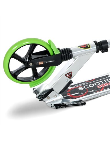 HOMCOM Folding Kick Scooter, Adjustable Ride On Scooter with 200mm Big Wheels and Double Shock Absorption, Urban Scooter for 14+