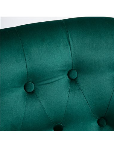 HOMCOM Velvet Accent Chair Set of 2, Button Tufted Wingback Chair with Rubber Wood Legs for Living Room, Bedroom, Dark Green