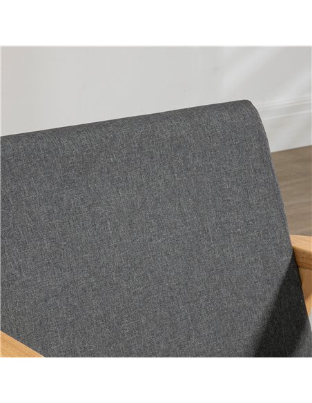 HOMCOM Set of 2 Accent Armchair, Living Room Chair, Wooden Upholstered Single Lounge Chair with Rubber Wood Legs and Padded Seat - pic 166037 | FastDaddyshop