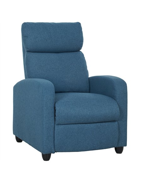 HOMCOM 135° Push Back Recliner Armchair, with Footrest - Blue - pic 166068 | FastDaddyshop
