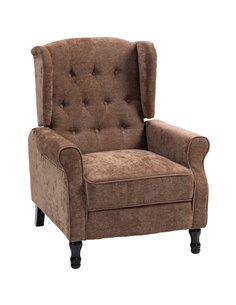 HOMCOM 150° Reclining Vintage Armchair, with footrest - Brown
