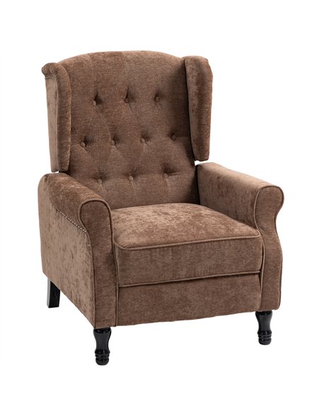 HOMCOM 150° Reclining Vintage Armchair, with footrest - Brown - pic 166077 | FastDaddyshop