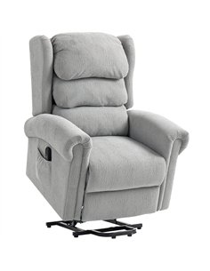 HOMCOM Velvet-Feel Electric Riser Recliner Chair - Grey