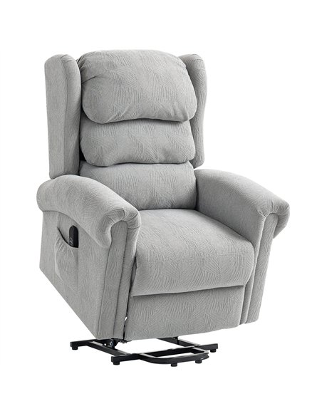 HOMCOM Velvet-Feel Electric Riser Recliner Chair - Grey - pic 166113 | FastDaddyshop