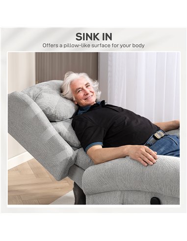 HOMCOM Velvet-Feel Electric Riser Recliner Chair - Grey