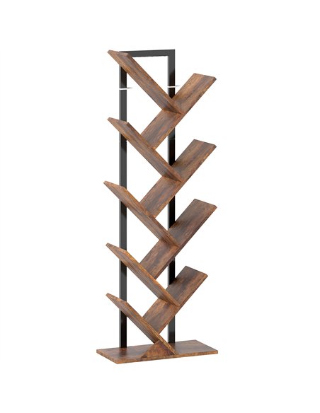 HOMCOM Eight-Section Tree Bookcase - Wood-Effect - pic 166158 | FastDaddyshop
