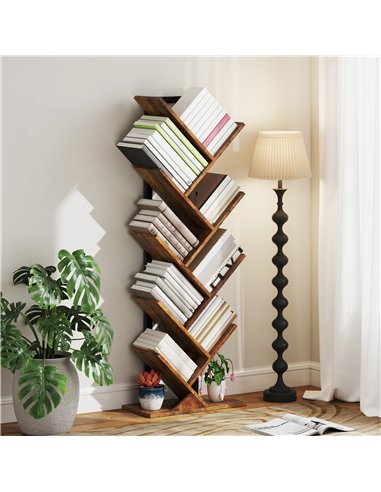 HOMCOM Eight-Section Tree Bookcase - Wood-Effect