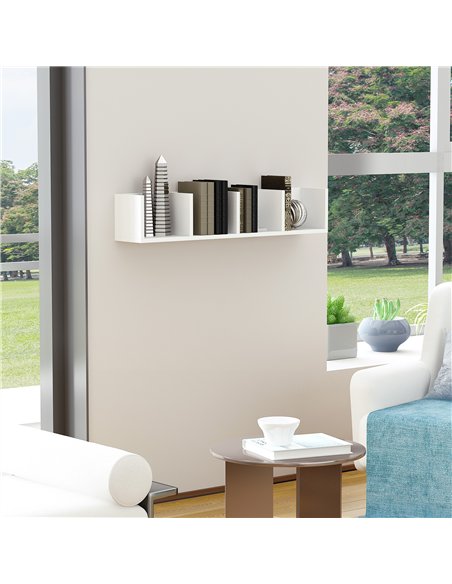 HOMCOM Wall Mount 84 CD / 56 DVD/Blu-ray/ Media Storage Rack 4 Cubes, Wooden Shelf Organiser Unit Bookcase Display, Set of 2, Wh - pic 166191 | FastDaddyshop