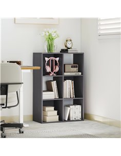 HOMCOM 6-Cube Bookshelf - Grey 2
