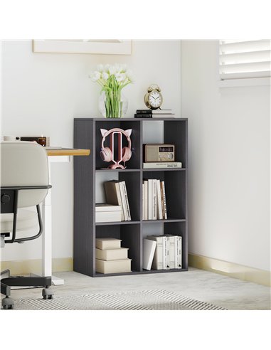 HOMCOM 6-Cube Bookshelf - Grey