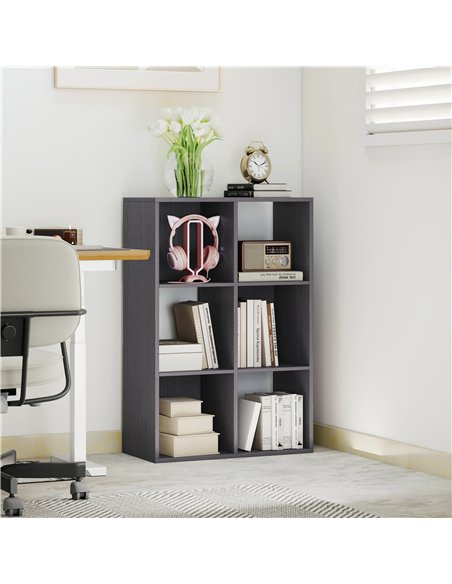 HOMCOM 6-Cube Bookshelf - Grey - pic 166204 | FastDaddyshop