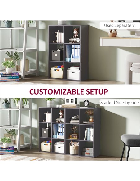HOMCOM 6-Cube Bookshelf - Grey - pic 166207 | FastDaddyshop