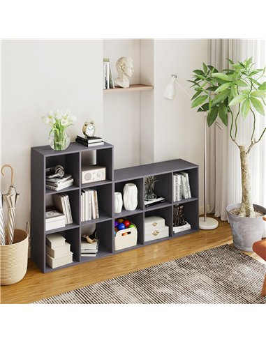 HOMCOM 6-Cube Bookshelf - Grey