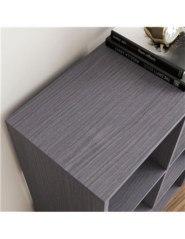 HOMCOM 6-Cube Bookshelf - Grey