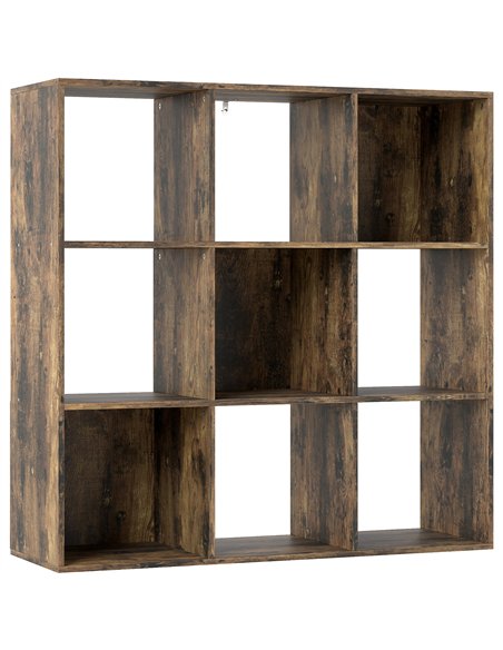 HOMCOM Nine-Cube Storage Shelf - Rustic Brown - pic 166212 | FastDaddyshop
