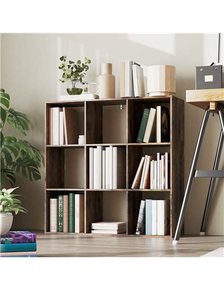 HOMCOM Nine-Cube Storage Shelf - Rustic Brown - pic 166220 | FastDaddyshop