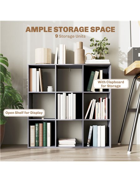 HOMCOM Nine-Cube Storage Shelf - Grey - pic 166224 | FastDaddyshop