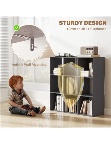 HOMCOM Nine-Cube Storage Shelf - Grey