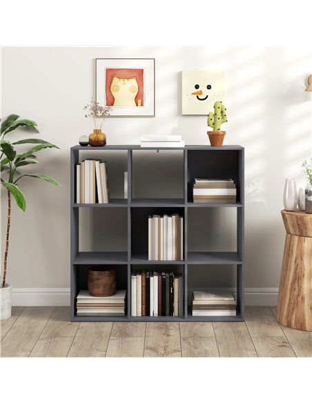 HOMCOM Nine-Cube Storage Shelf - Grey - pic 166228 | FastDaddyshop
