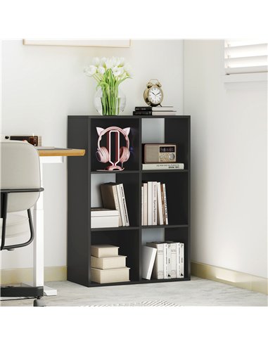 HOMCOM 6-Cube Bookshelf - Black