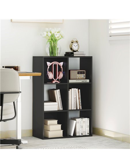 HOMCOM 6-Cube Bookshelf - Black - pic 166231 | FastDaddyshop