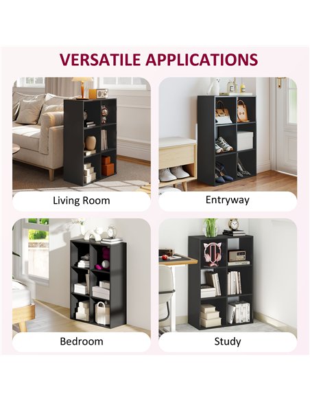 HOMCOM 6-Cube Bookshelf - Black - pic 166235 | FastDaddyshop
