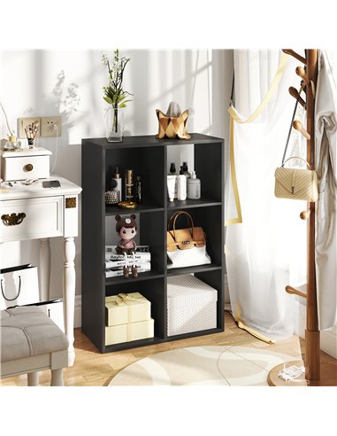 HOMCOM 6-Cube Bookshelf - Black
