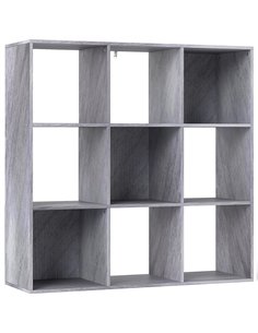 HOMCOM Nine-Cube Storage Shelf - Marble Grey