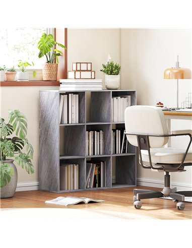 HOMCOM Nine-Cube Storage Shelf - Marble Grey