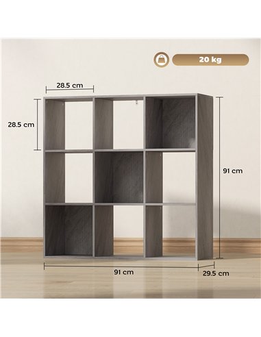 HOMCOM Nine-Cube Storage Shelf - Marble Grey