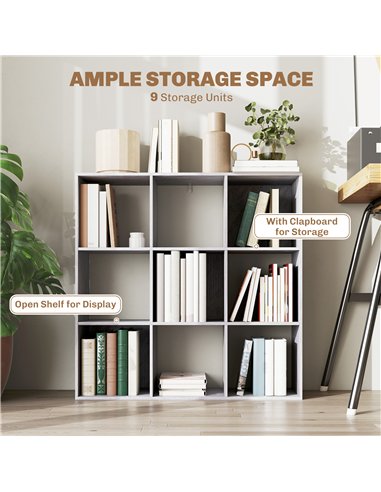 HOMCOM Nine-Cube Storage Shelf - Marble Grey