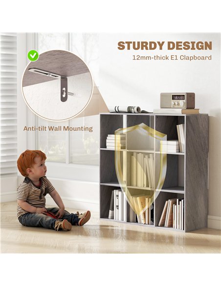 HOMCOM Nine-Cube Storage Shelf - Marble Grey - pic 166243 | FastDaddyshop