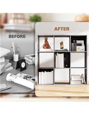 HOMCOM Nine-Cube Storage Shelf - Marble Grey