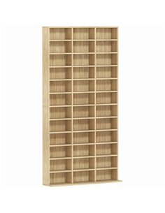 HOMCOM CD Storage Unit with Adjustable Shelves, 102 x 195 cm, Oak Tone