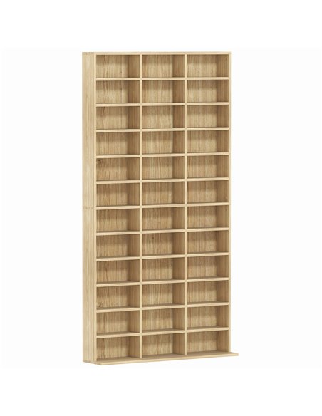 HOMCOM CD Storage Unit with Adjustable Shelves, 102 x 195 cm, Oak Tone - pic 166248 | FastDaddyshop