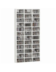 HOMCOM CD Storage Unit with Adjustable Shelves, 102 x 195 cm, Marble Effect