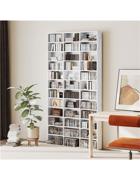 HOMCOM CD Storage Unit with Adjustable Shelves, 102 x 195 cm, Marble Effect - pic 166267 | FastDaddyshop