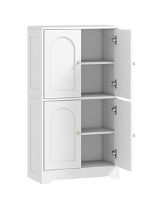 HOMCOM 4-Door Kitchen Storage Cabinet with Adjustable Shelves - White